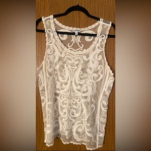 Express Lace Sleeveless Top, Size Medium